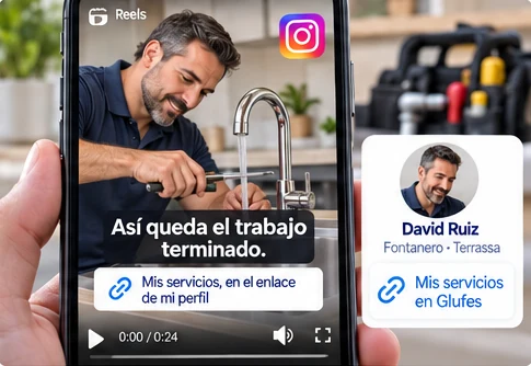 Vídeo del resultado de una instalación con el enlace a los servicios del profesional